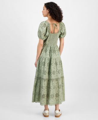 Women's Eyelet Cotton Maxi Dress, Exclusively at Macy's