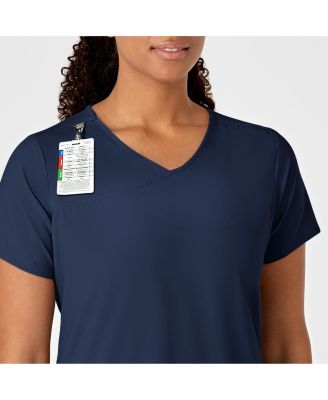 Women's W123 Y-Neck Wrap Scrub Top