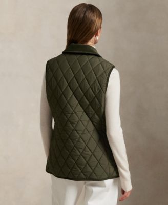 Women's Corduroy-Trim Quilted Vest