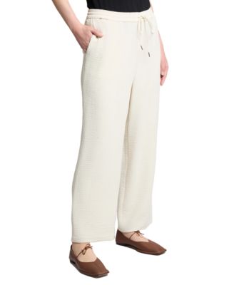 Jone New York Women's Textured Drawstring Wide-Leg Pants