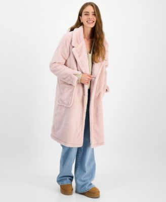 Juniors' Faux-Fur Double-Breasted Coat, Created for Macy's