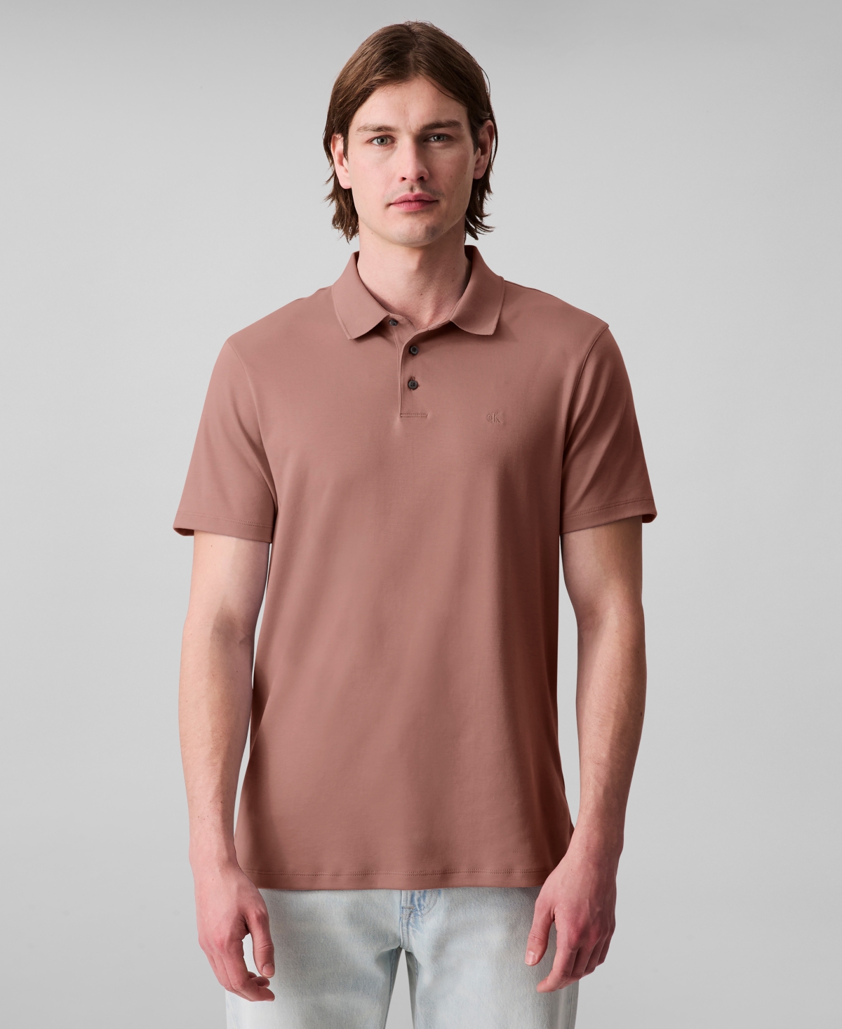 Men's Short Sleeve Supima Cotton Polo Shirt - Sunset Rose