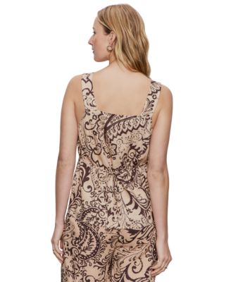 Women's Desert Square-Neck Button-Front Tank Top