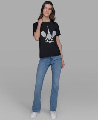 Футболка с круглым вырезом для миниатюрной теннисной ракетки KARL LAGERFELD PARIS