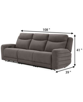 Kristyan 3-Pc. Fabric Sofa with 3 Power Recliners, Exclusively at Macy's 