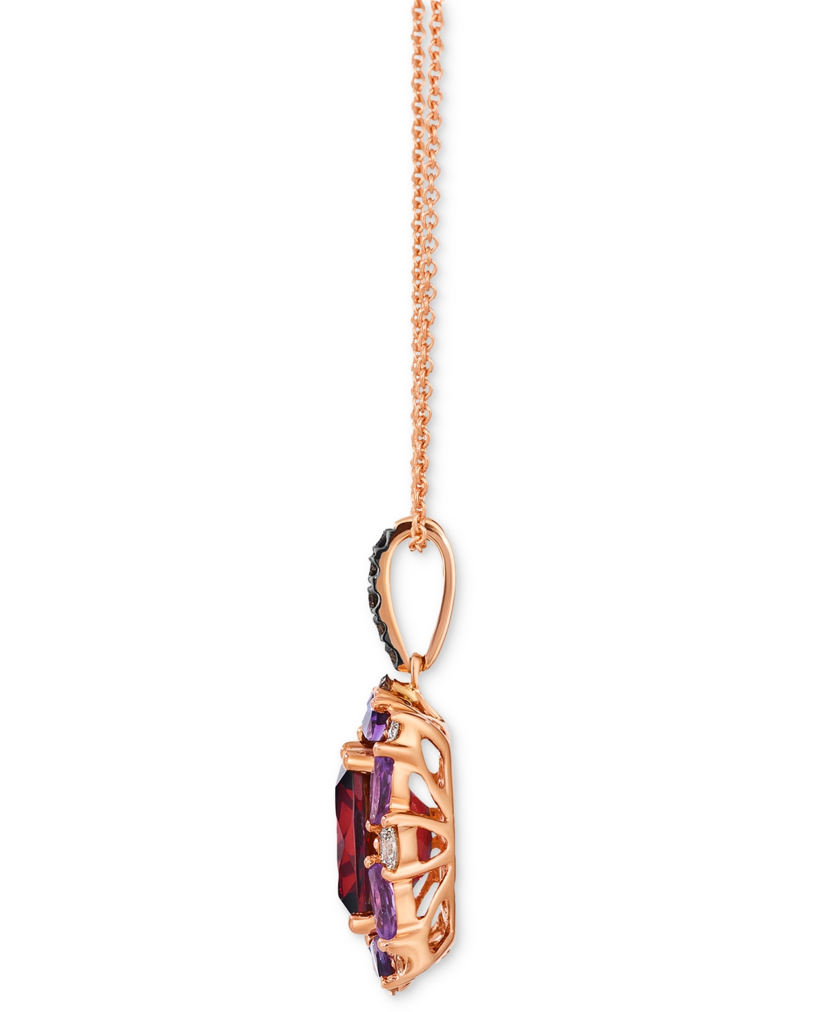 Le Vian Pomegranate Garnet (2-3/8 Ct. T.w.), Grape Amethyst (3/8 Ct. T.w.) & Diamond (1/4 Ct. T.w.) Halo Adj