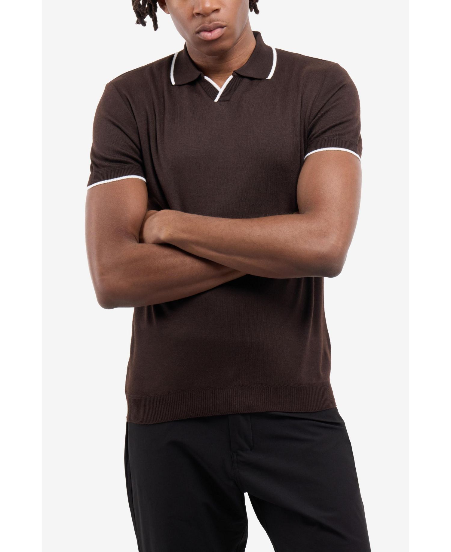 Men's SPRING + MERCER Johnny Collar Short Sleeve Sweater Polo
