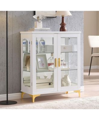 Cataleya 3-Tier Curio Display Cabinet Organizer with Storage Shelves for Figures & Collection Exhibit for Living Room, Bedroom