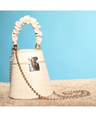 Женская кремовая сумка-ведро Ripple Cream