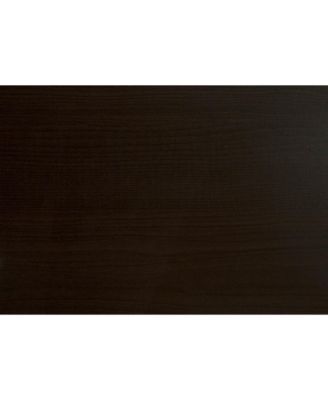 Modern 24" Computer Desk with Dark Brown Finish and Gold Accents Two Drawers for Storage