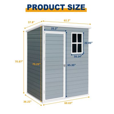 5x3ft Resin Outdoor Storage Shed Kit-Perfect to Store Patio Furniture