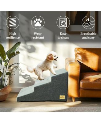3-Step Non-Slip Sponge Dog Stairs for Small Dogs