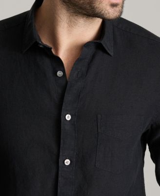 Мужская рубашка на пуговицах Vin Santo из льна обычного покроя, устойчивая к образованию морщин, без застежки