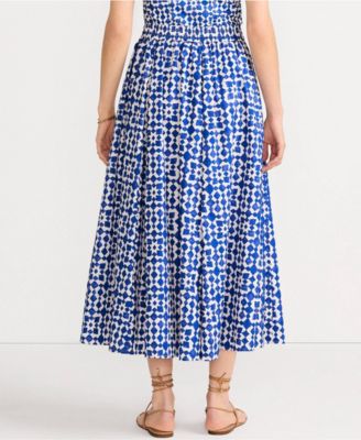 Женская юбка макси из поплина Godet от Lands' End с зауженным низом