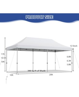 10 x 20 Feet Adjustable Folding Heavy Duty Sun Shelter with Carrying Bag