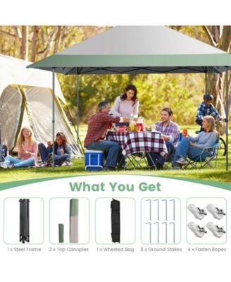 13 x 13 Feet Pop-Up Patio Canopy Tent with Shelter and Wheeled Bag