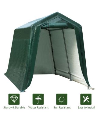 Outdoor Carport Shed with Sidewalls and Waterproof Ripstop Cover