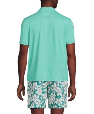 Мужская рубашка-поло Lands' End UPF 50 с коротким рукавом и воротником-стойкой Johnny Rash Guard