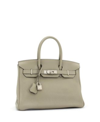 Бывшая в употреблении сумка Hermes Birkin 30 зеленого цвета Clemence с палладиевой фурнитурой