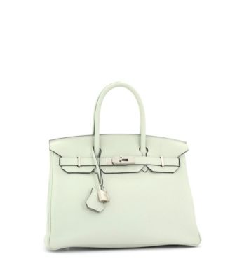 Бывшая в употреблении сумка Hermes Birkin 30 зеленого цвета из Того с палладиевой фурнитурой