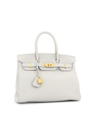 Бывшая в употреблении сумка Hermes Birkin 30 серого цвета из Того с золотой фурнитурой