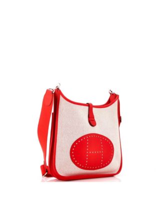 Бывшая в употреблении сумка Hermes PM Evelyne третьего поколения из текстиля и кожи