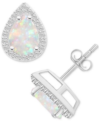 Amethyst (1-1/3 ct. t.w.) & Lab Grown White Sapphire (1/4 ct. t.w.) Stud Earrings in 10k Gold (Also in Additional Gemstones)