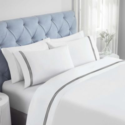 Brandon Embroidered Cotton Sateen Deep Pocket Sheet Set