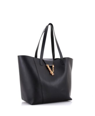 Кожаная сумка для покупок Versace Medium Virtus Open, бывшая в употреблении