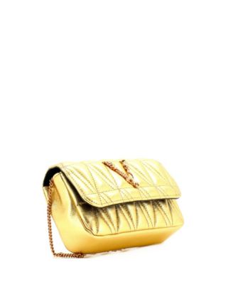 Бывшая в употреблении сумка через плечо Versace Mini Virtus с клапаном на цепочке из стеганой кожи