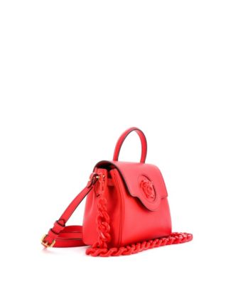 Бывшая в употреблении маленькая кожаная сумка Versace La Medusa с верхней ручкой