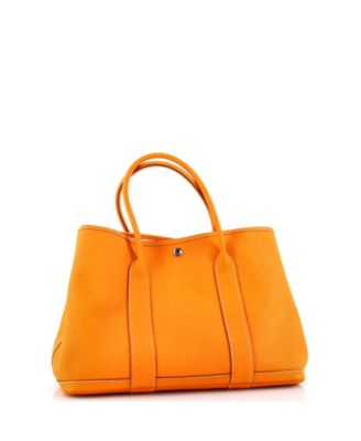 Кожаная сумка-тоут Hermes 36 для вечеринок в саду, бывшая в употреблении