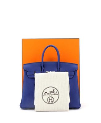 Бывшая в употреблении сумка Hermes Birkin 25, Синяя Того, с палладиевой фурнитурой