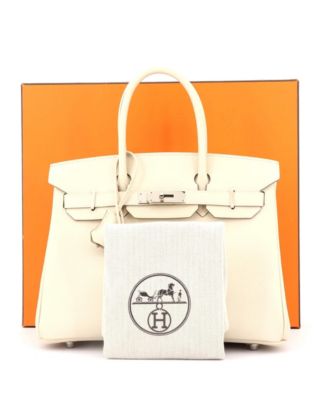 Бывшая в употреблении сумка Hermes Birkin 30 светло-коричневого цвета с палладиевой фурнитурой