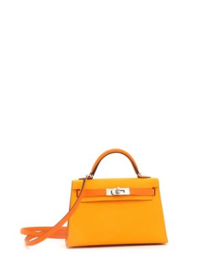 Бывшая в употреблении сумочка Hermes Kelly 20 двухцветного английского цвета с палладиевой фурнитурой