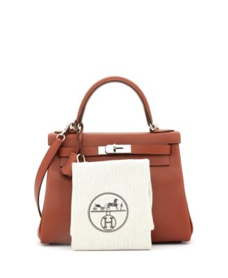 Сумка Hermes Kelly 28, бывшая в употреблении, Версо Evercolor с палладиевой фурнитурой