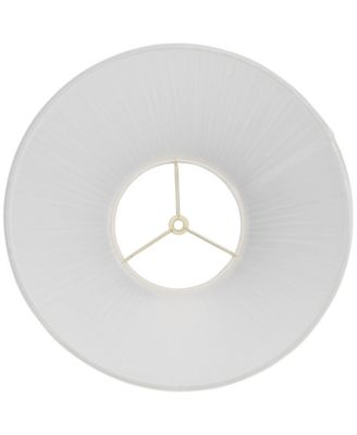 White Mushroom Pleated Medium Lamp Shade 6" Top x 14" Bottom x 8" Slant (Spider) Replacement with Harp and Finial