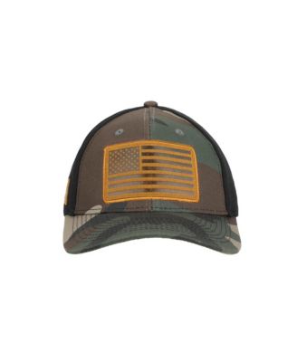 Универсальная мужская нашивка с американским флагом США из 6 панелей зеленого камуфляжа, предварительно изогнутая бейсболка Snapback
