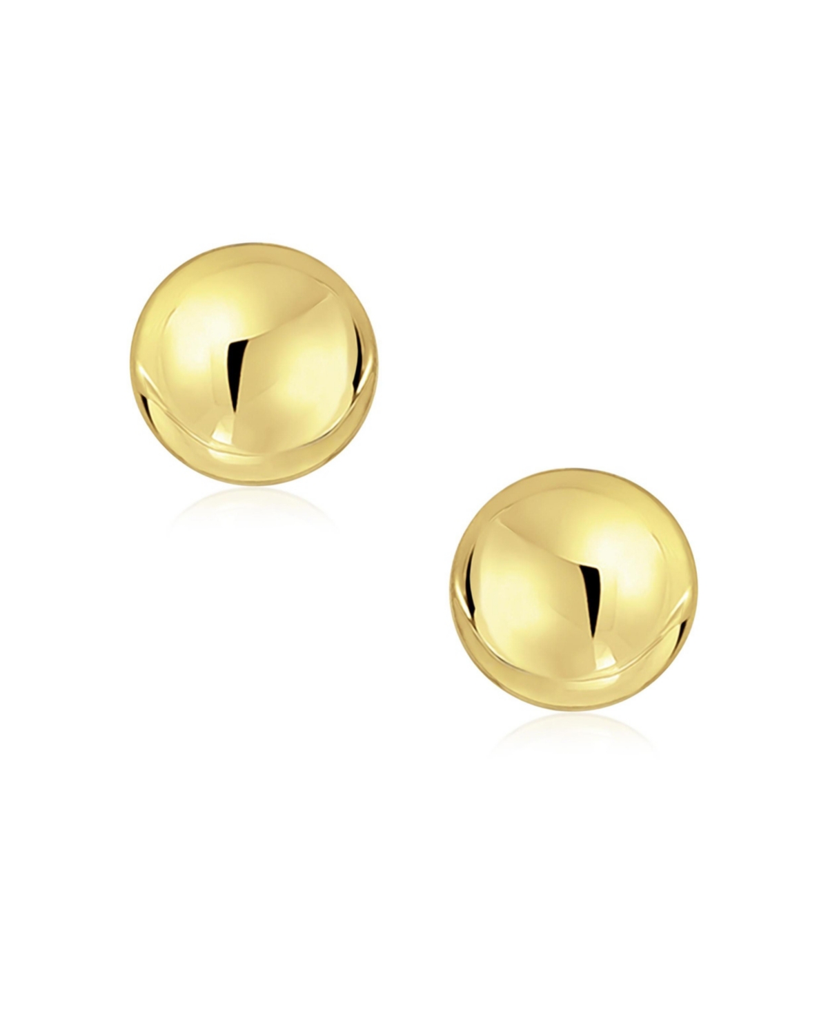 Bling Jewelry Classic Minimalist Tiny Simple Round Ball Yellow 14K Real Gold Ball Stud Earrings Screw Back