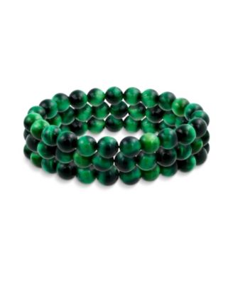 Set of 3 Natural Stone Bead Stretch Bracelets - Stackable