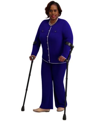 Round-Neck Long-Sleeve Button Front Cardigan, Regular & Plus 