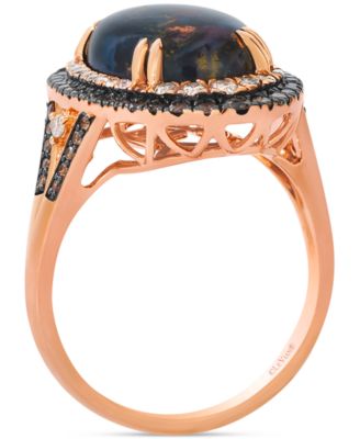 Aquadite (4 ct. t.w.) & Diamond (3/4 ct. t.w.) Double Halo Ring in 14k Rose Gold