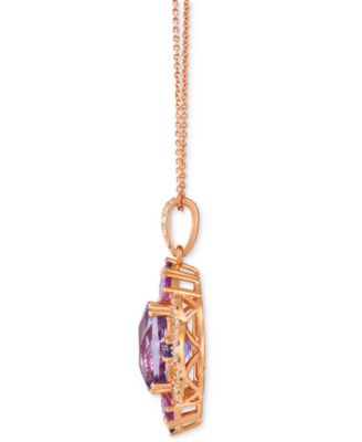 Multi-Gemstone (4-1/4 ct. t.w.) & Nude Diamond (1/3 ct. t.w.) 20" Pendant Necklace in 14k Rose Gold