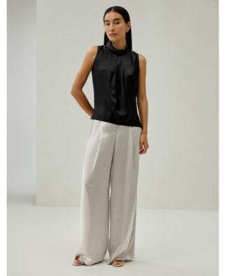 Women's Asymmetrical Sleeveless Cowl Neck Top