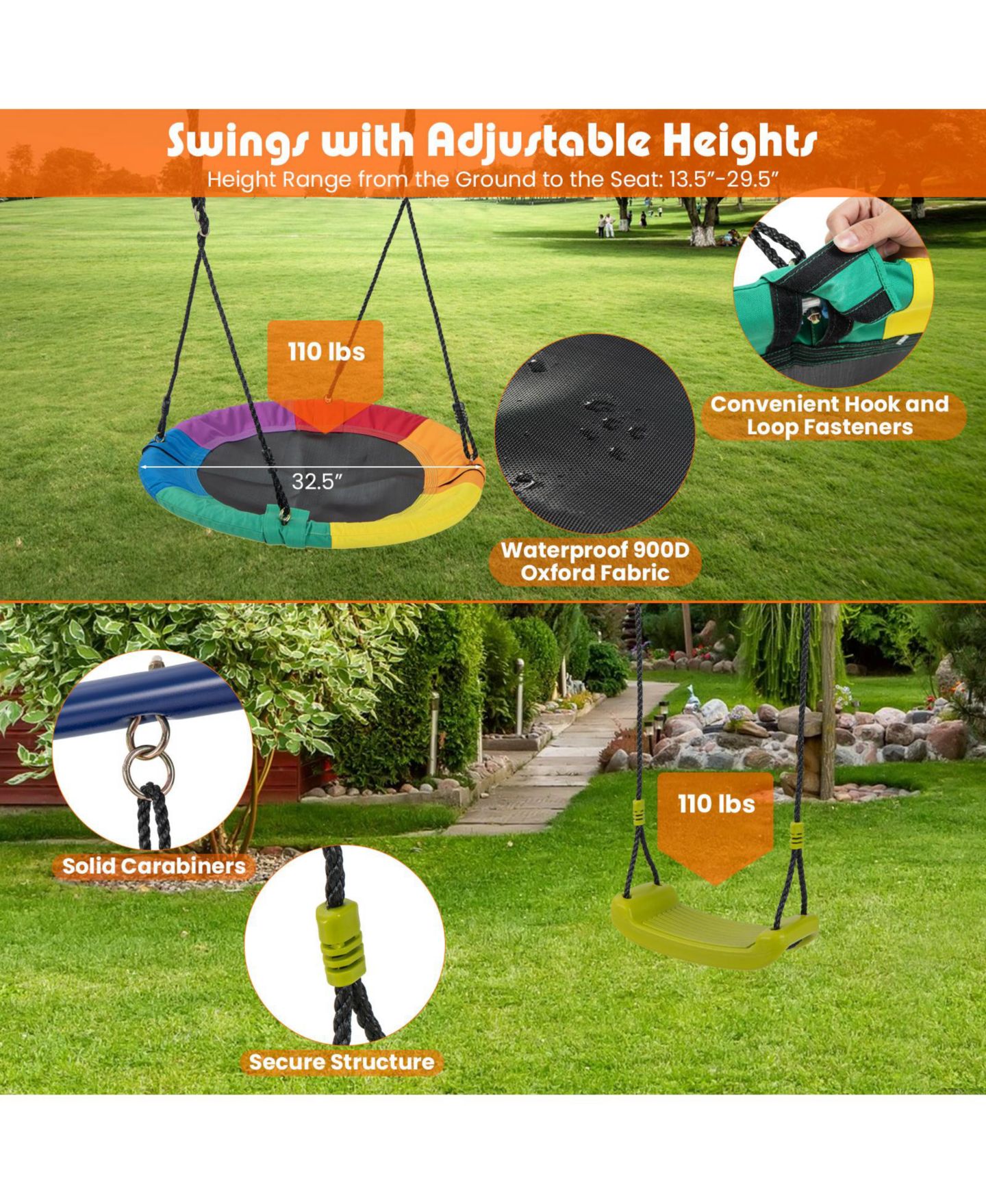 Детский игровой набор Mecale 4-in-1 Heavy-Duty Metal Playset with Slide and Basketball Hoop, цвет: Синий — фото 7