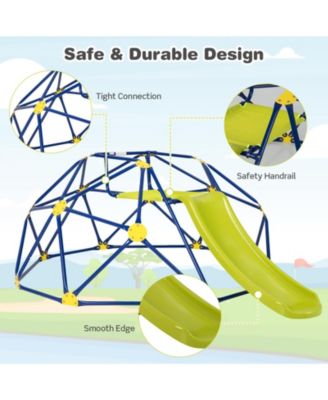 Kids Climbing Dome with Slide and Fabric Cushion for Garden Yard