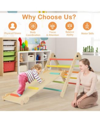 7-in-1 Indoor Climbing Toys for Toddlers with Reversible Ramp