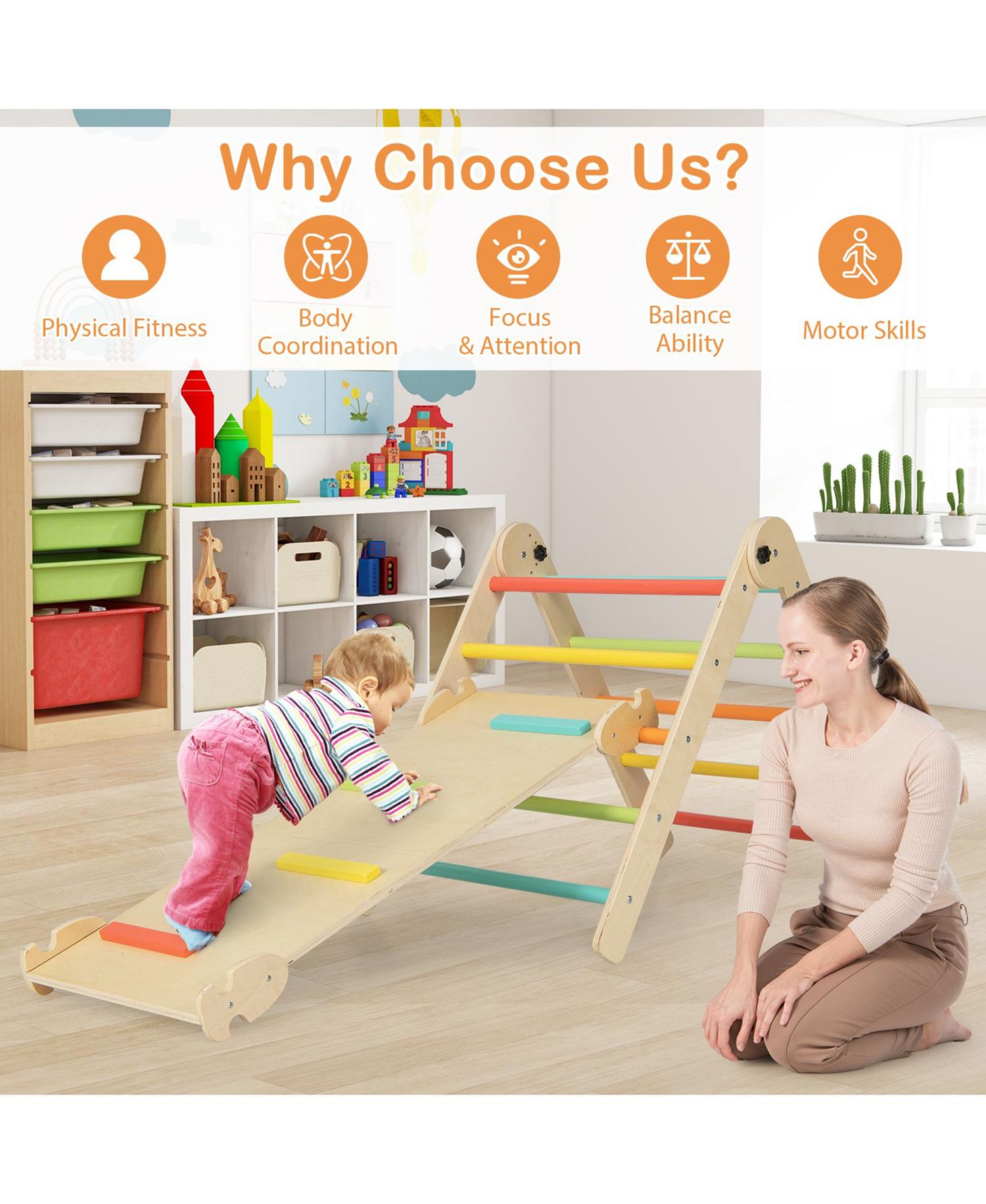 7-in-1 Reversible Ramp Indoor Climbing Gym