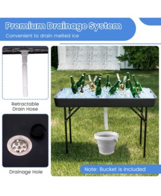 4 Feet Plastic Party Ice Folding Table with Matching Skirt