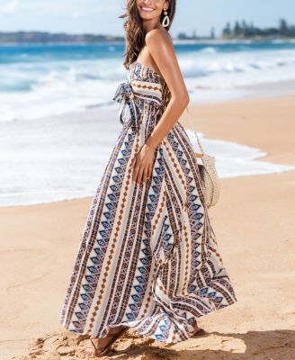 Женское пляжное платье миди CUPSHE в стиле бохо Aura, украшенное орнаментом